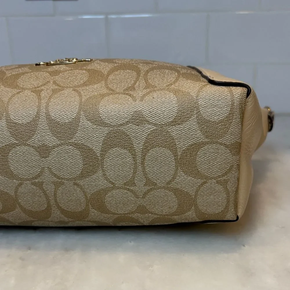 Coach Purse Handbag Kacey Signature Logo Snakeskin Color Block Satchel Bag